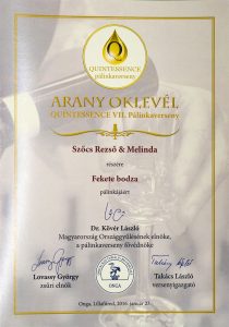 Diploma de Aur QUINTESSENCE 2017 Palinca de soc