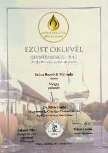 Diploma de Argint QUINTESSENCE 2017 Palinca de Visine