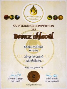 Diploma de Bronz QUINTESSENCE 2015 Palica de Mere Ionatan