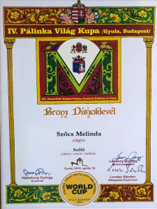 Diploma de Bronz Palinka World Cup 2015 Palica de Struguri