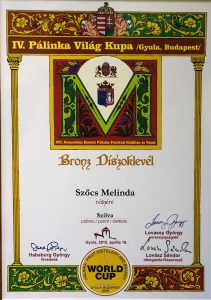 Diploma de Bronz Palinka World Cup 2015 Palica de Prune